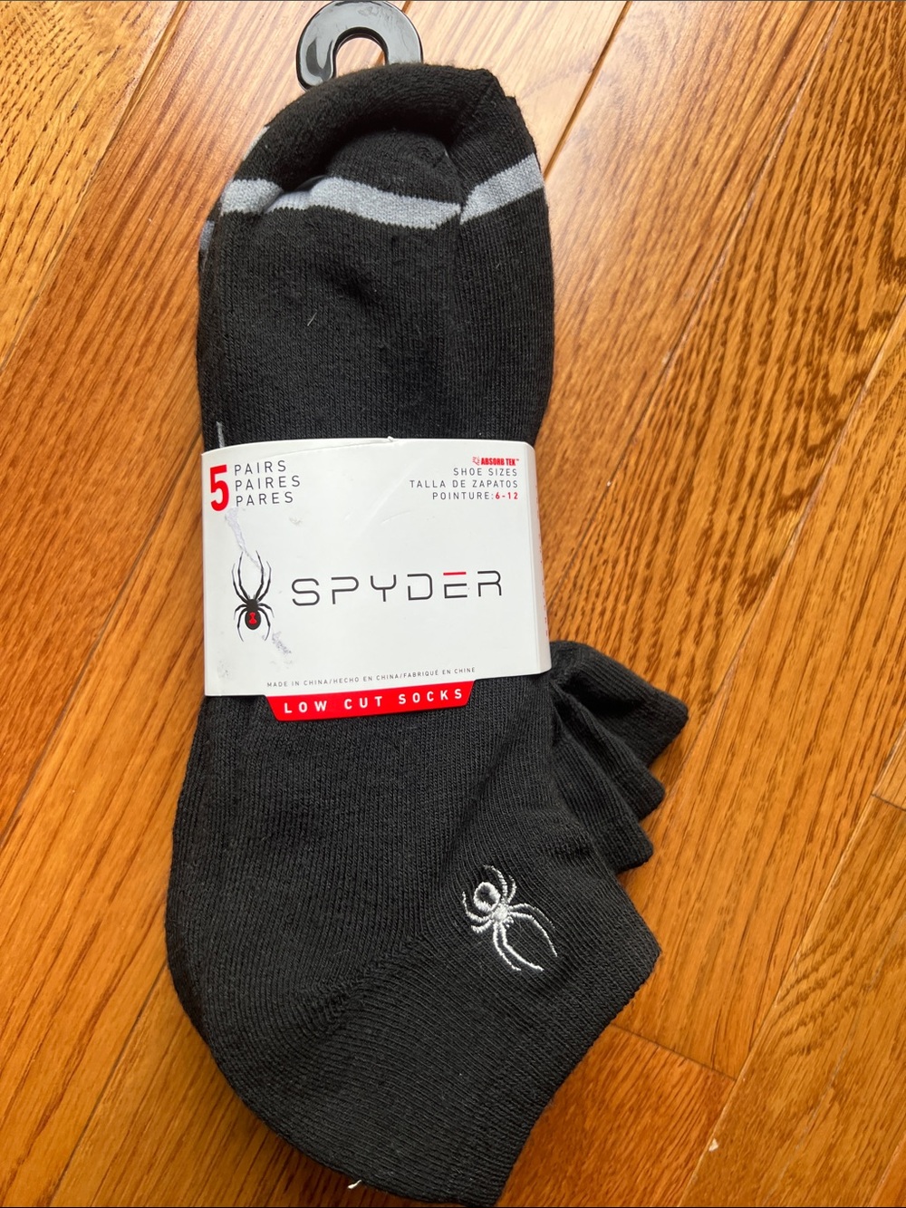 Spyder Men's Low Cut Athletic Socks - Black with Gray Accent